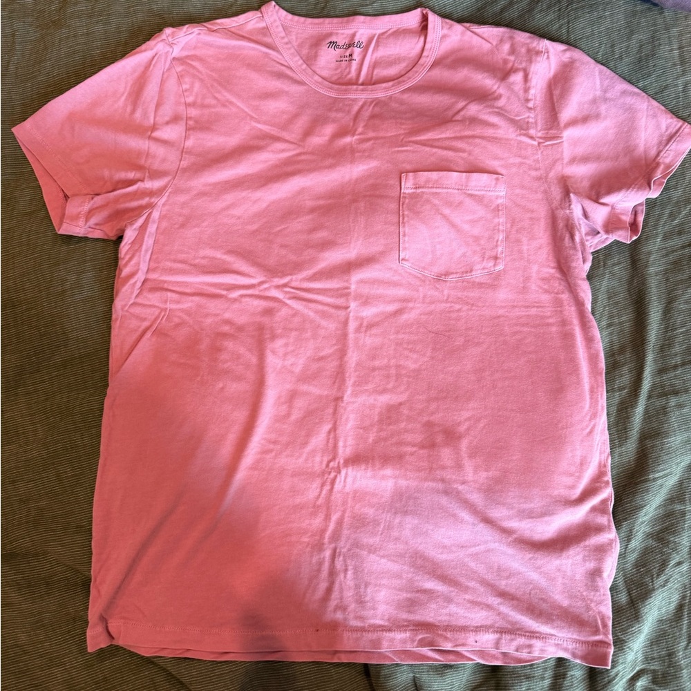 Madewell Men’s Pink Pocket T-Shirt, Medium